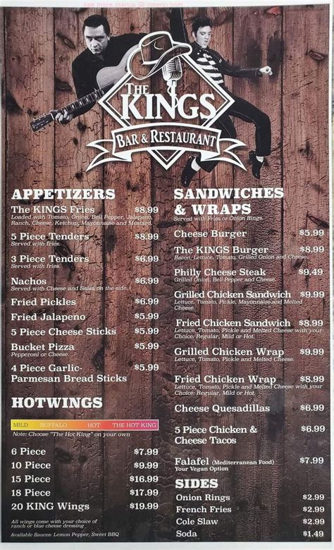 sweet king party menu.